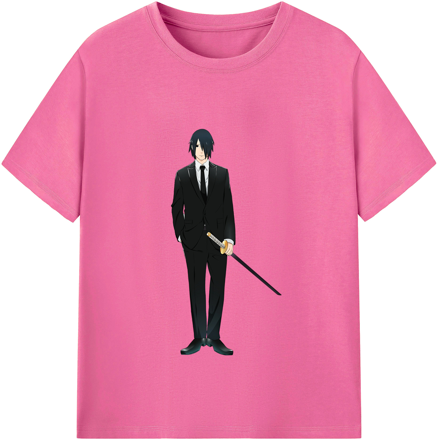 （画像用） NARUTO -ナルト- うちは サスケ Uchiha Sasuke レディースカジュアルプリントTシャツ（綿100％）